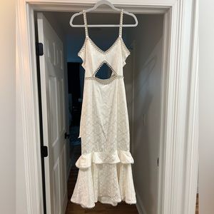 V. Chapman The Luna Dress is White Floral Brocade